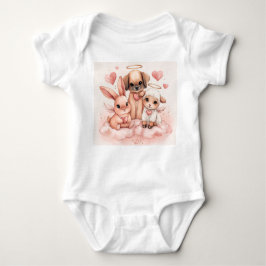 Body Para Bebê Baby Cupid Animals Valentine’s One Piece