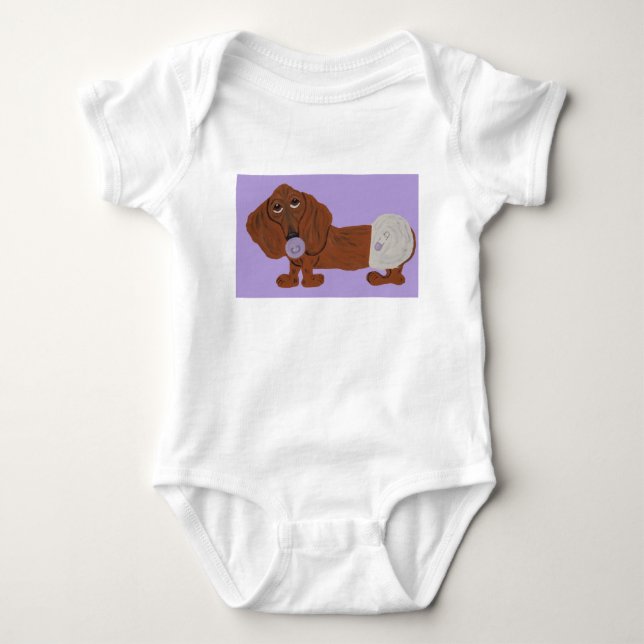 Body Para Bebê Baby Dachshund  (Frente)
