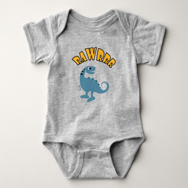 Body Para Bebê Baby Dinosaur Design - Bebê Jersey - Bodô (Frente)