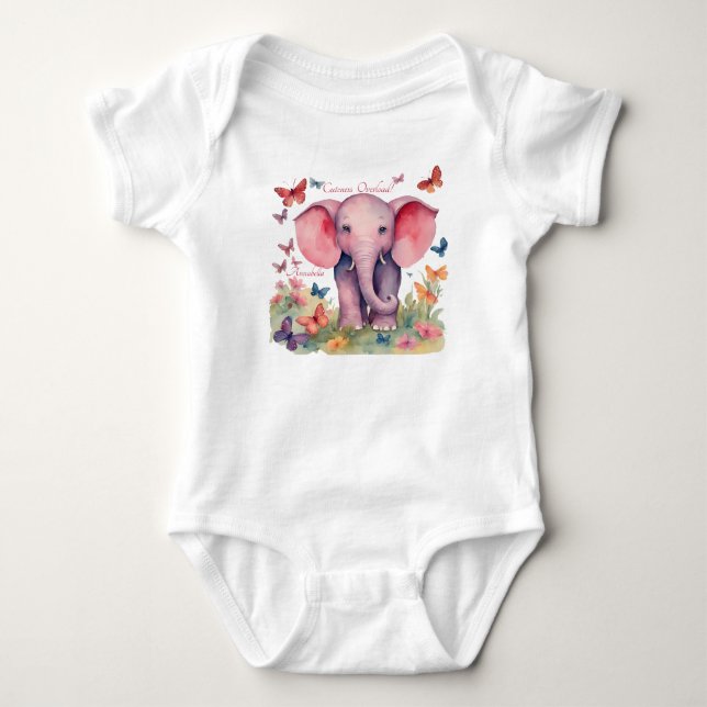 Body Para Bebê Baby Elephant Girls (Frente)