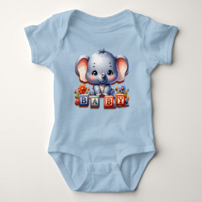 Body Para Bebê Baby Elephant Speller (Frente)