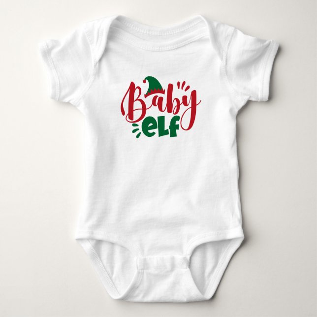 Body Para Bebê Baby Elf de Natal (Frente)