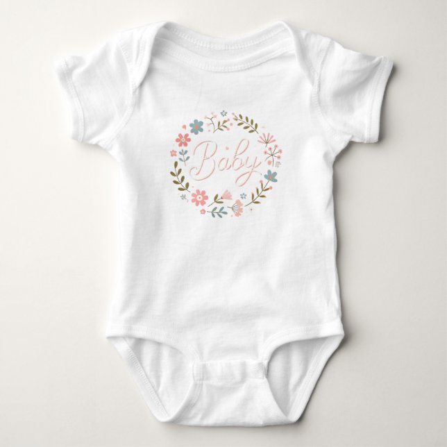 Body Para Bebê Baby Girl - Floral "Baby Design" (Frente)