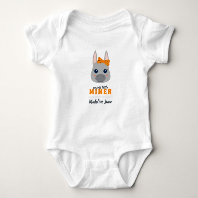 Body Para Bebê Baby Girl Orange Donkey (Frente)
