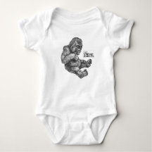 Baby Gorilla Romper, Ugly Vintage Etchings, Bonita