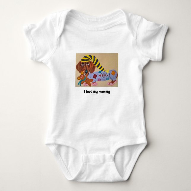 Body Para Bebê Baby I Love My Mommy Doggie Bodysuit (Frente)