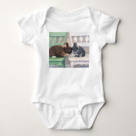 Body Para Bebê Baby Jersey Bodysuit - Two Adorable Rabbits