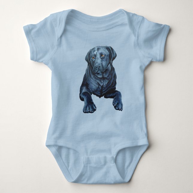 Body Para Bebê Baby Labrador Bodyfit Blue Dog Art Bebê presentes (Frente)