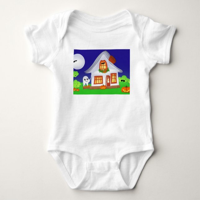 Body Para Bebê Baby One Piece com Imagem de Halloween (Frente)