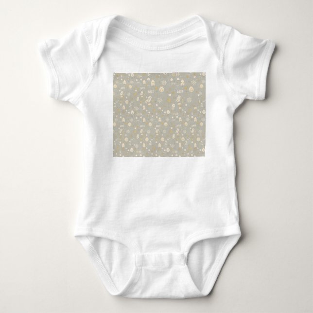 Body Para Bebê Baby Outfit – Gold Hearts & Baby Bottle 2026 Celeb (Frente)