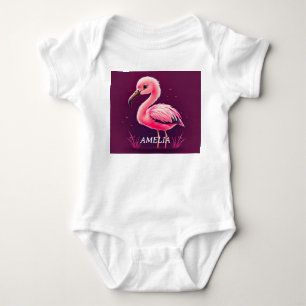 Body Para Bebê Baby Pink Flamingo