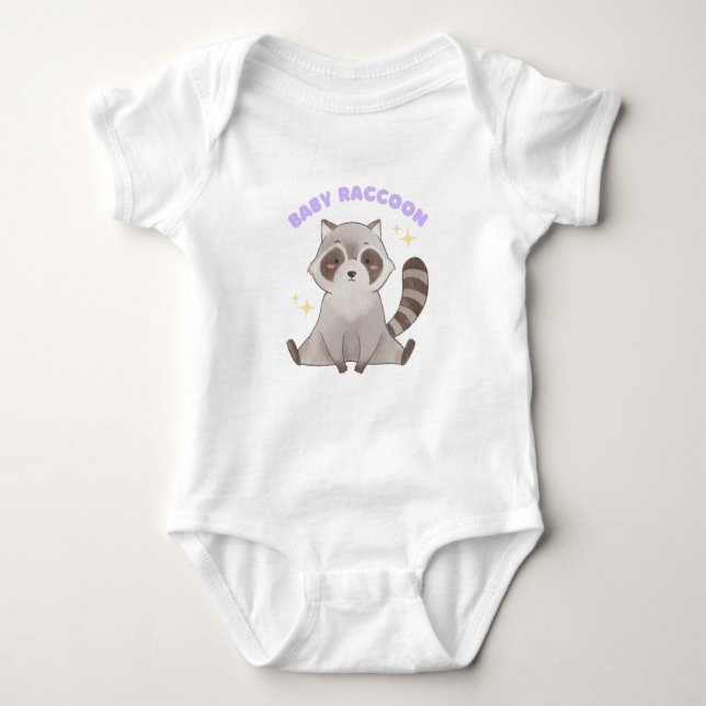 Body Para Bebê Baby Raccoon – Cute Woodland Animal (Frente)