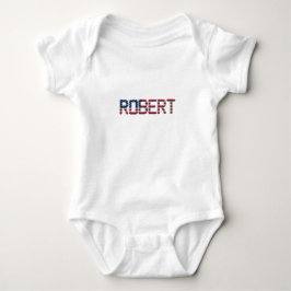 Body Para Bebê Baby Robert Patriot USA Stars and Strips Name