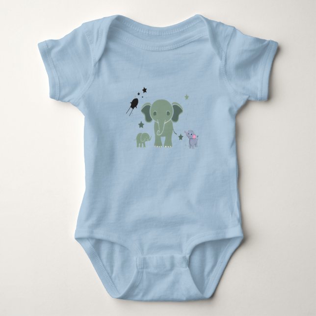 Body Para Bebê baby romper white elephant  (Frente)