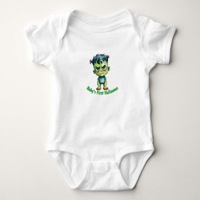 Body Para Bebê Baby’s First Halloween Frankenstein  (Frente)