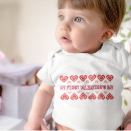 Body Para Bebê Baby’s First Valentine's Day – Heart Design