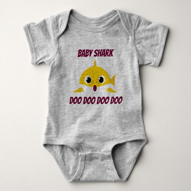 Body Para Bebê Baby shark baby bodysuit (Frente)