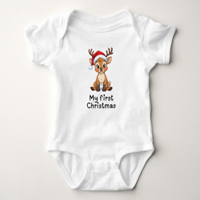 Body Para Bebê Baby's first Christmas one-piece (Frente)