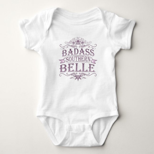 Body Para Bebê Badass Southern Bell (Banner) (Frente)