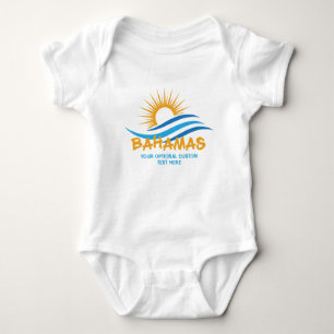 Body Para Bebê Bahamas de texto personalizado