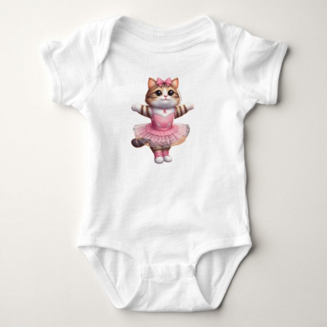Body Para Bebê Bailarina de gatinho  (Frente)