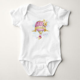Body Para Bebê Balão de ar quente Dourado rosa personalizado