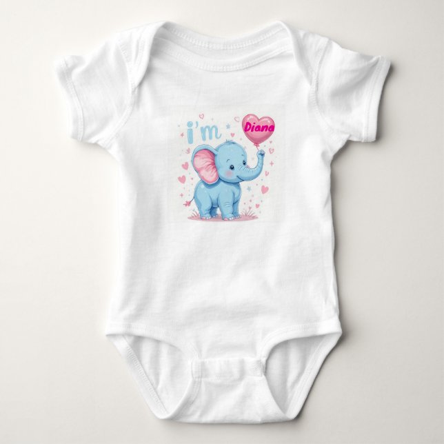 Body Para Bebê Balão de Elefante Bebê (Frente)