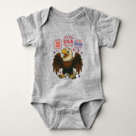 Body Para Bebê Bald Eagle com Fireworks - EUA 250 Anos 1776-2026