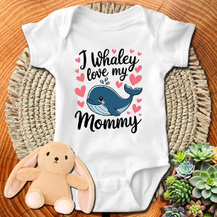 Body Para Bebê Baleia Azul Fofa Eu Amo Muito Minha Mamãe