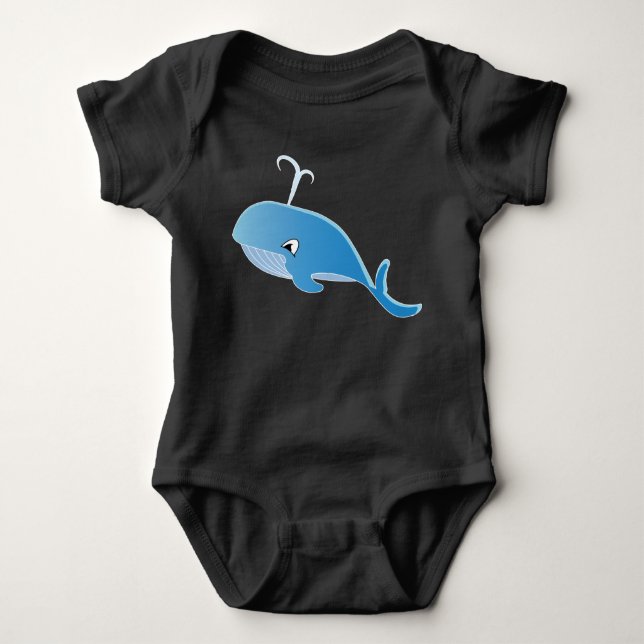 Body Para Bebê Baleia - Bebê Jersey - Roupa dentada (Frente)