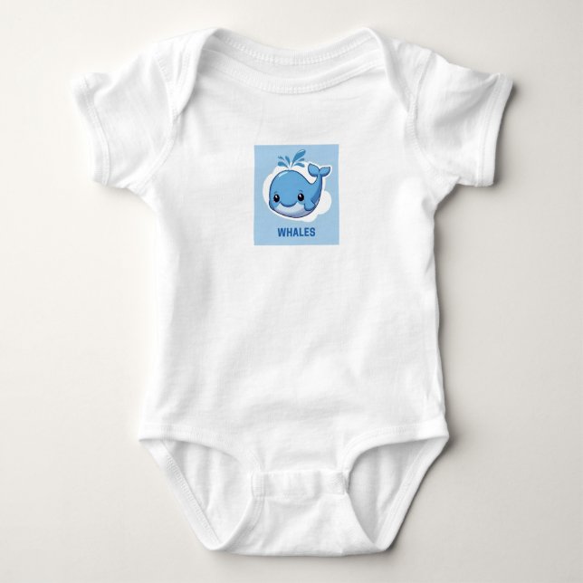 Body Para Bebê Baleia branca (Frente)