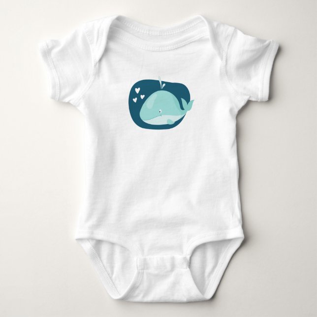Body Para Bebê Baleia branca (Frente)