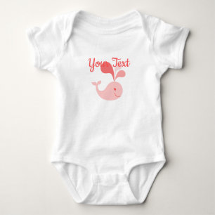Body Para Bebê Baleia Rosa Feliz