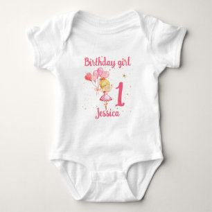 Body Para Bebê Ballerina - Rosa de aniversário