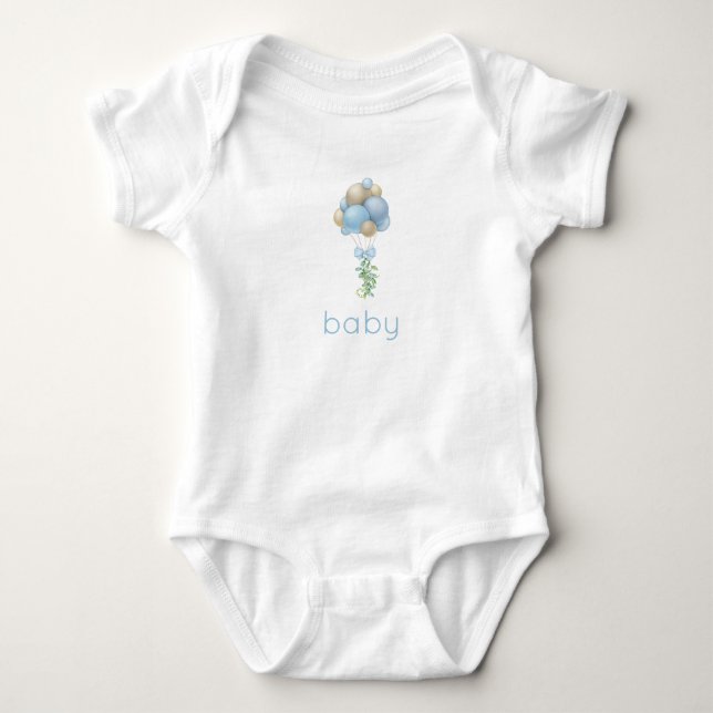 Body Para Bebê Balões Azuis (Frente)