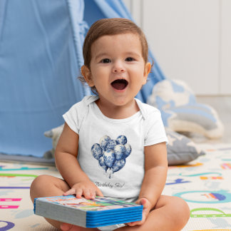 Body Para Bebê Balões Azuis Delft personalizáveis