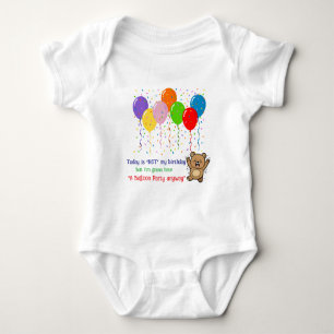 Body Para Bebê Balões Coloridos E Um Urso Feliz