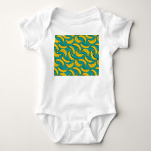 Body Para Bebê Banana Amarela: Vintagem de Contorno Preta