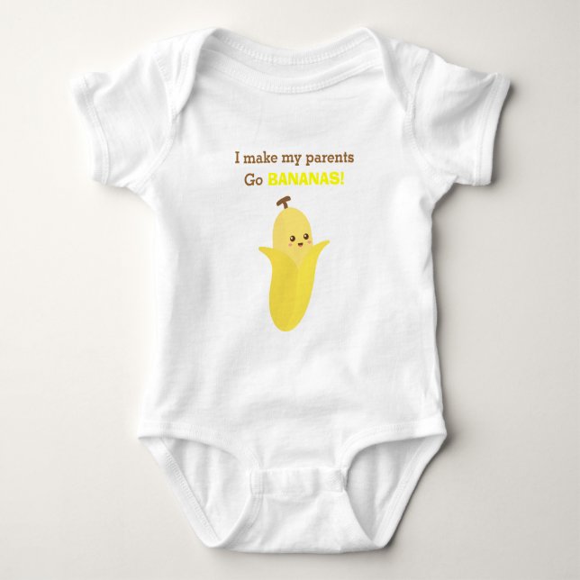 Body Para Bebê Banana bonito e engraçada, para bebês (Frente)
