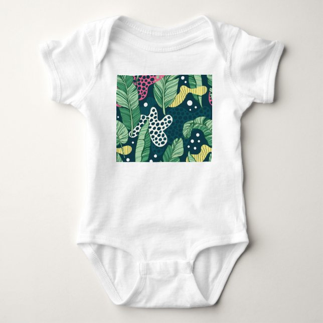 Body Para Bebê Banana deixa abstrato, cores da moda (Frente)