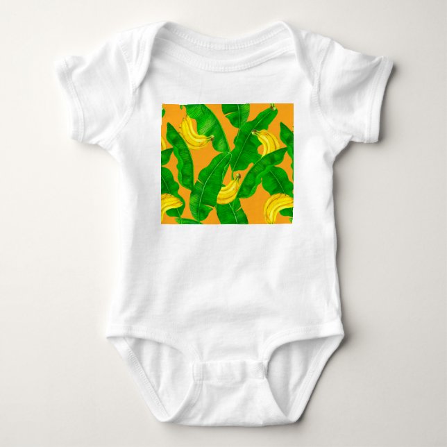 Body Para Bebê Bananas e folhas design (Frente)
