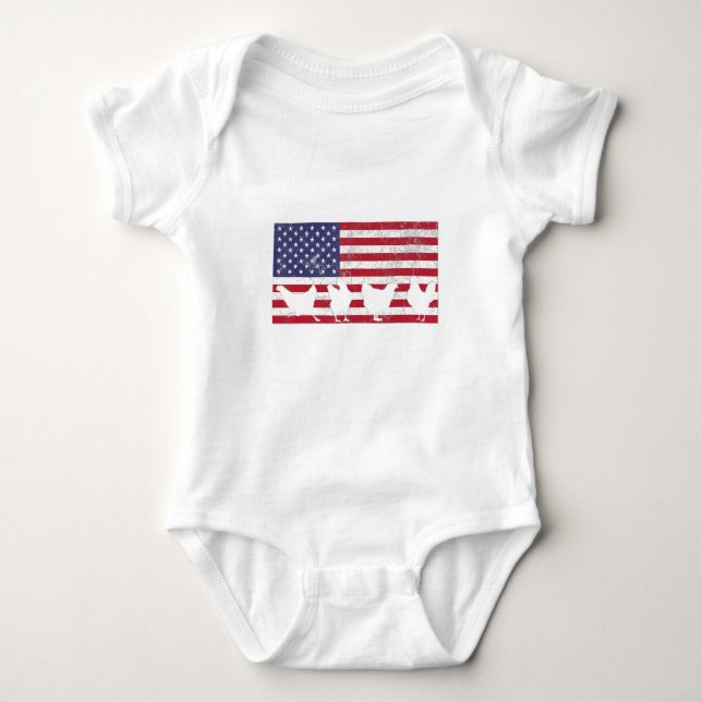 Body Para Bebê Bandeira Americana (Frente)