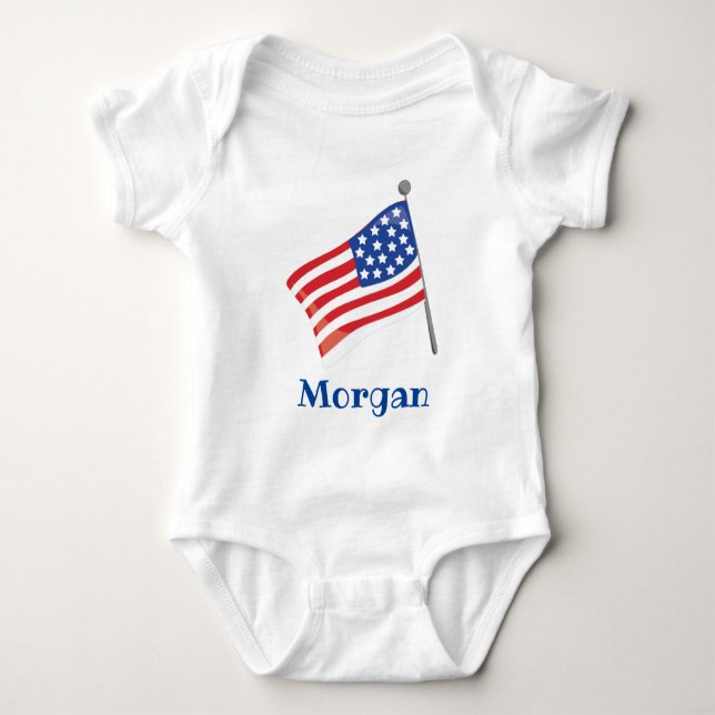 Body Para Bebê Bandeira Americana (Frente)