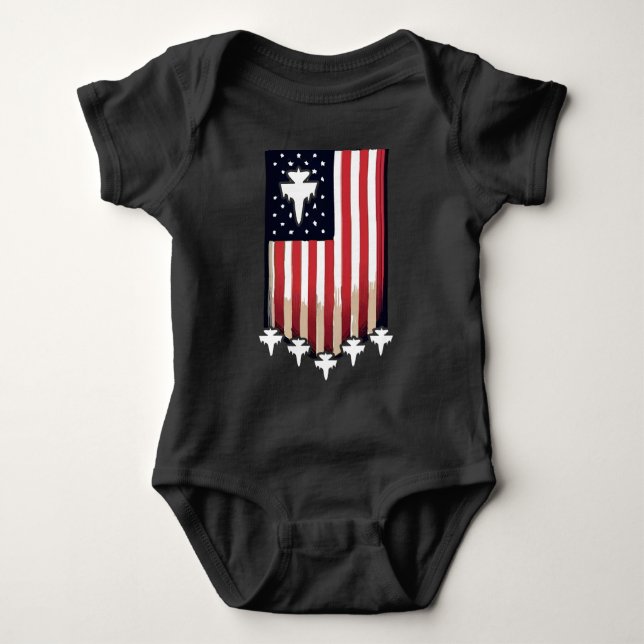 Body Para Bebê Bandeira Americana 4 de julho-65079 (Frente)
