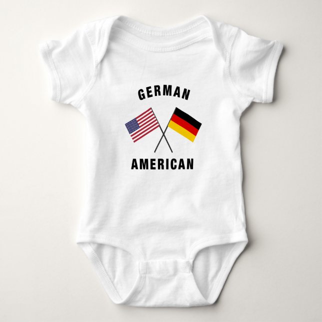 Body Para Bebê Bandeira americana alemão (Frente)