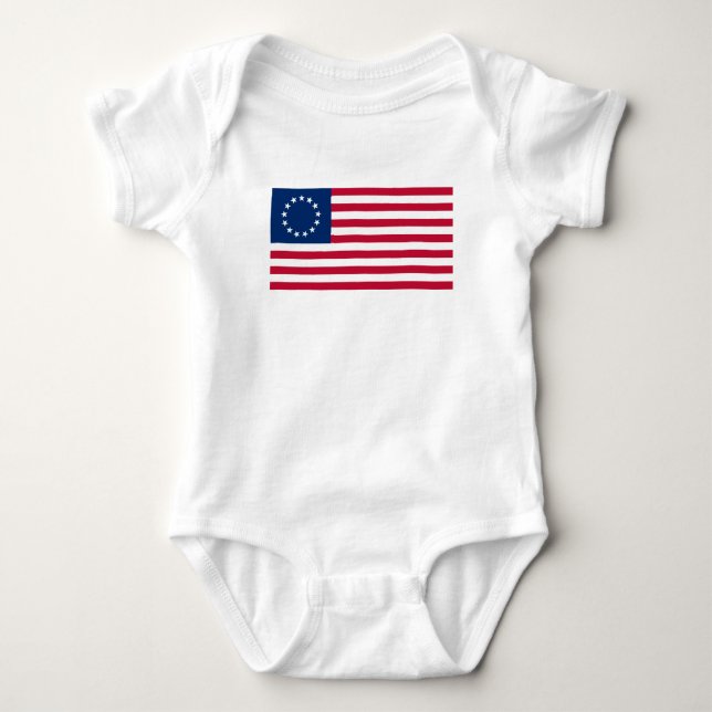 Body Para Bebê Bandeira americana Betsy Ross (Frente)