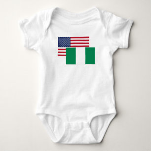 Body Para Bebê Bandeira americana e nigeriana