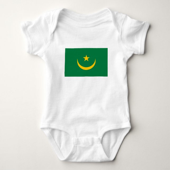 Body Para Bebê Bandeira Antiga da Mauritânia (Frente)