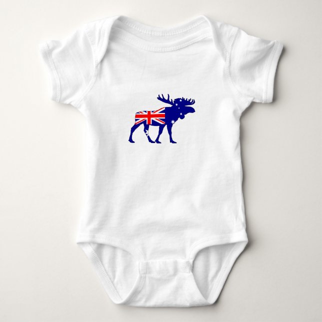 Body Para Bebê Bandeira australiana - alce (Frente)