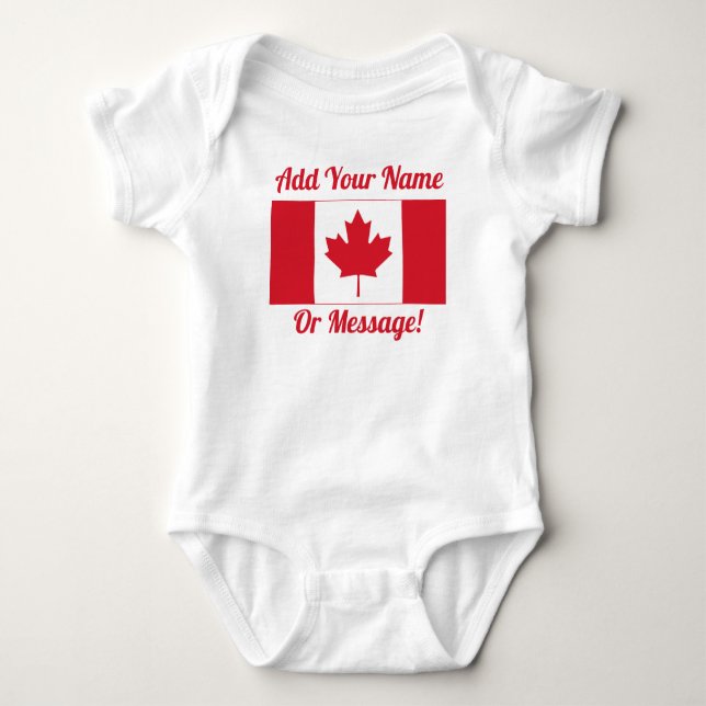 Body Para Bebê Bandeira Canadense (Frente)